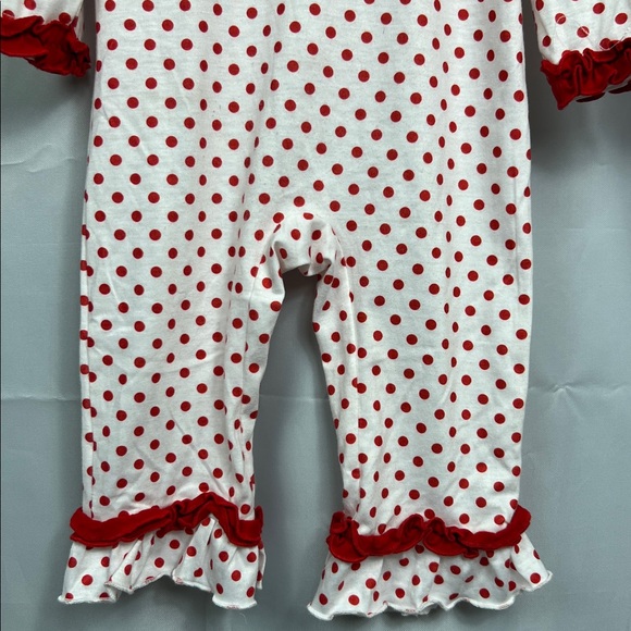 Three Sisters Red and white Rudolph polkadot romper size 18 months - Picture 10 of 13